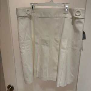 Mantle A-Line Pleated Skirt with Button Waist Detail